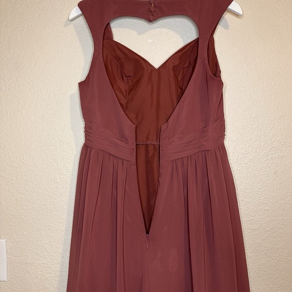 Azazie Raine A8 A-Line Sweetheart Floor Length Bridesmaid Dress Desert Rose - Picture 8 of 15